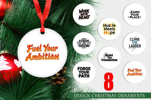 Ambitious Career Quote Ornament PNG: A Modern Illustration for Content Creators