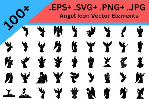 Angel Silhouette Bundle: A Versatile Graphic Design Asset for Local Branding