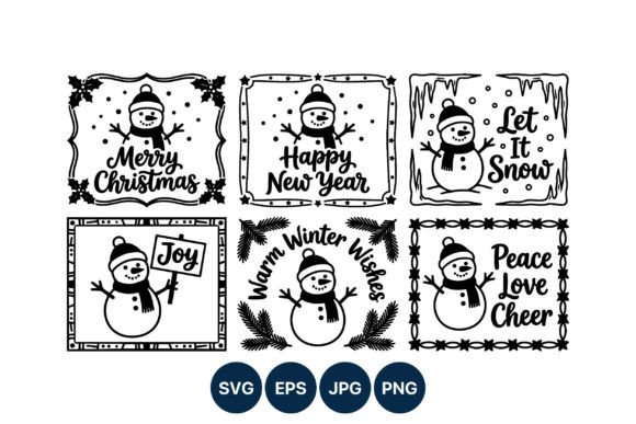 Black White Winter Snowman Illustrations for Polished Content Publishing