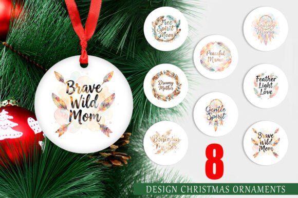 Boho Mother Quotes Ornament PNG Bundle: A Versatile Illustration Set for Creative Projects
