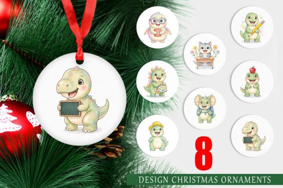 Chubby School Dino Watercolor Ornament Review