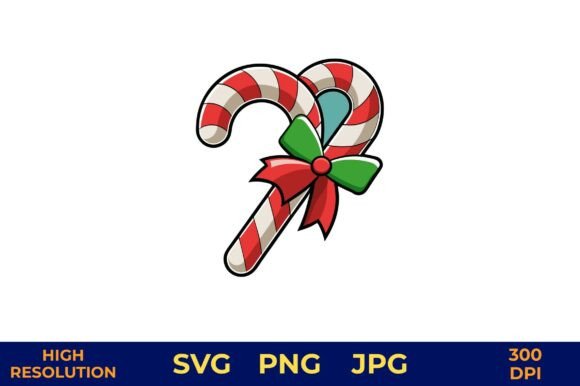 Festive Candy Canes with a Decorative: A Vibrant Illustration for Holiday Marketing