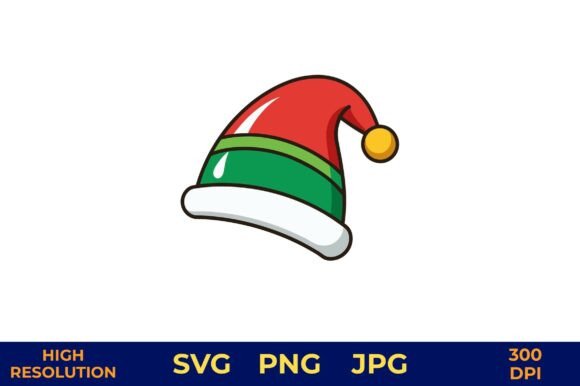 Holiday Elf Hat with Jingle Bell Vector for Festive Branding