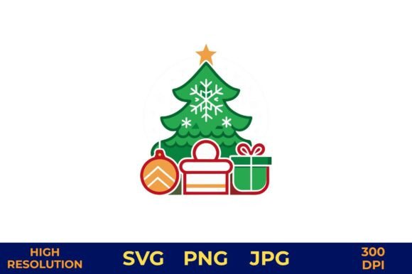 Holiday Tree with Presents Vector Art: A Versatile Illustration for Seasonal Branding