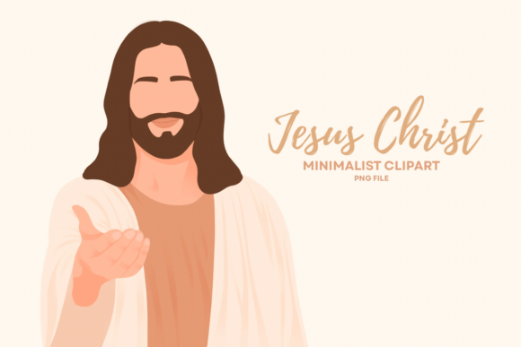 Jesus Christ Minimalist Clipart for Commercial Illustrations