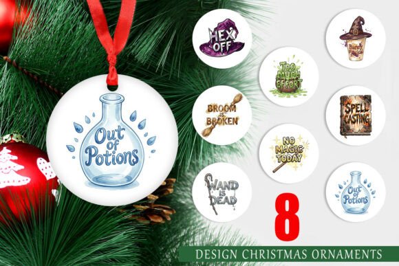 Lazy Witch Sarcastic Quote Ornament PNG: A Bold Illustration for Branding and Merch