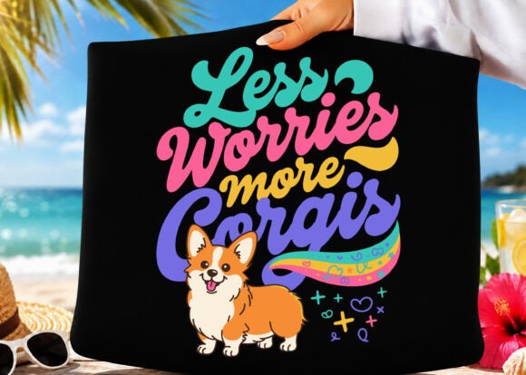 Less Worries More Corgis: A Lighthearted Illustration for Creative Projects