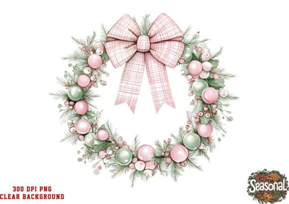 Light Blush Ornament Wreath Clipart: A Versatile Illustration for Digital Sellers