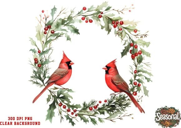 Red Cardinals in Wreath PNG Review for Real Embroidery Projects