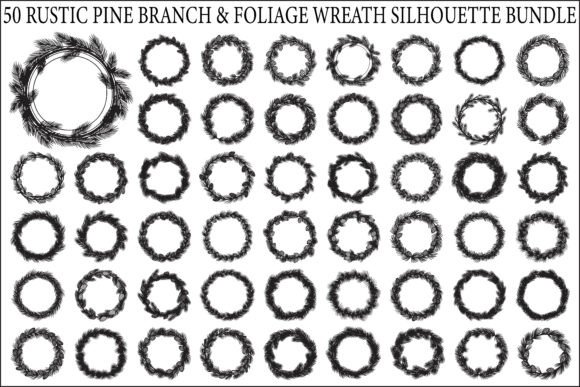 Rustic Pine Wreath Silhouette Bundle: A Versatile Graphic Design Asset for Content Creators