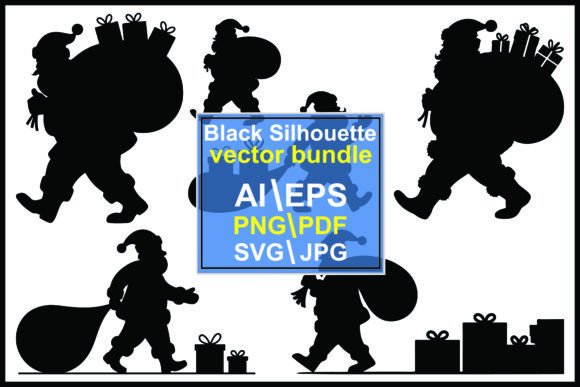 Silhouettes Santa Claus Carrying Gift Review for Real Projects