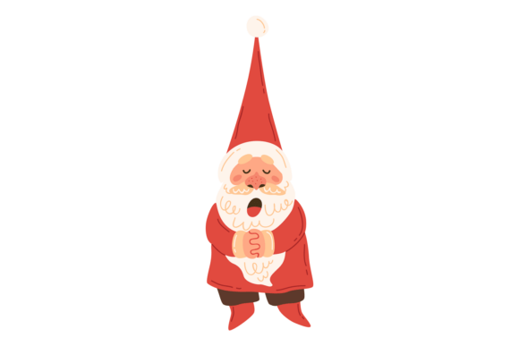 Sleeping Santa Gnome: A Festive Illustration for Digital Sellers