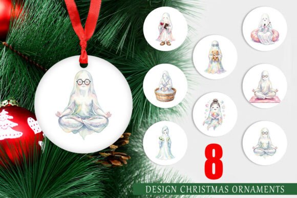 Spa Day Ghost Watercolor Ornament PNG: A Versatile Illustration for Branding and Packaging