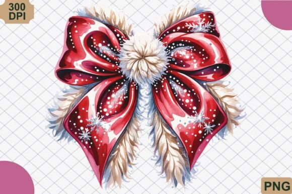 Sparkle Red Bow with Fur Trim Png: A Versatile Illustration for Content Creators