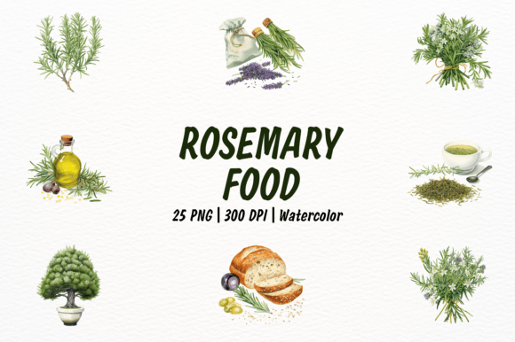 Vintage Pastel Rosemary Clipart: A Timeless Graphic Design Asset for Branding