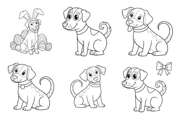 Whimsical Dog Coloring Pages Bundle for Creative Sellers