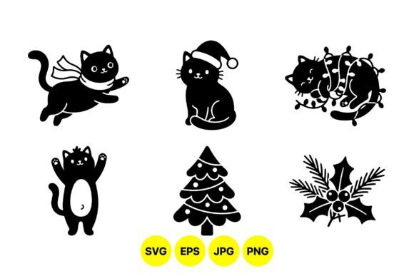 Winter Cat Holiday SVG Designs: A Festive Illustration Asset for Creative Projects